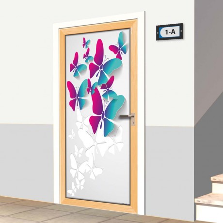 Kapı Giydirme - Renkli Kelebekler - K095