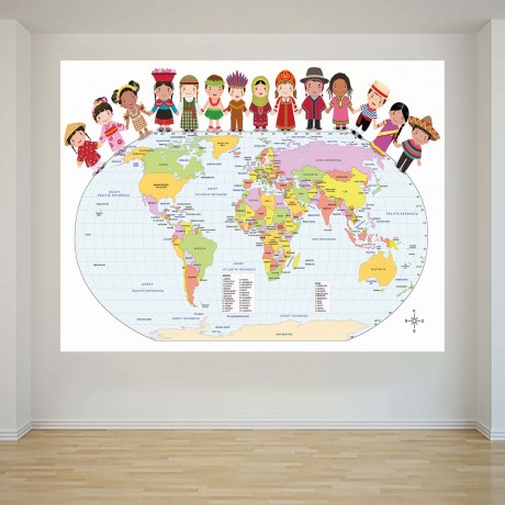 Dünya Haritası - Okul Posteri - PO1163