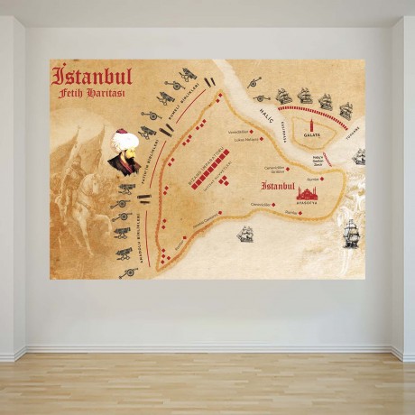 İstanbul Fetih Haritası - Okul Posteri - PO1171