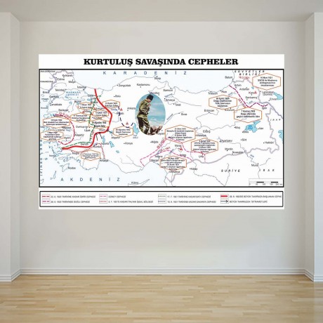 Kurtuluş Savaşı Cepheler Haritası - Okul Posteri - PO1182