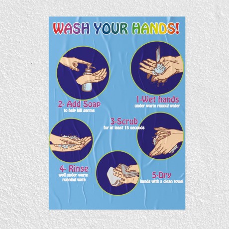Tuvalet ve Temizlik Posteri - İngilizce - PO328
