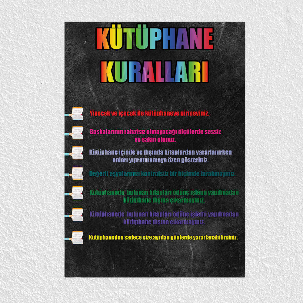 Kütüphane Kuralları Posteri - PO333