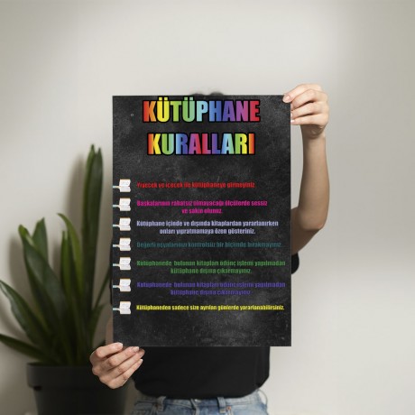 Kütüphane Kuralları Posteri - PO333