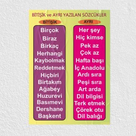 Bitişik ve Ayrı Yazılan Sözcükler Posteri- PO732