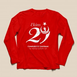 29 Ekim Tişörtü - Uzun Kollu - TS919 - Kırmızı