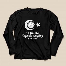 10 Kasım Uzun Kollu - Saatli Ay Yıldız