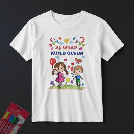 TS23102 - Boyanabilir 23 Nisan Tişörtü