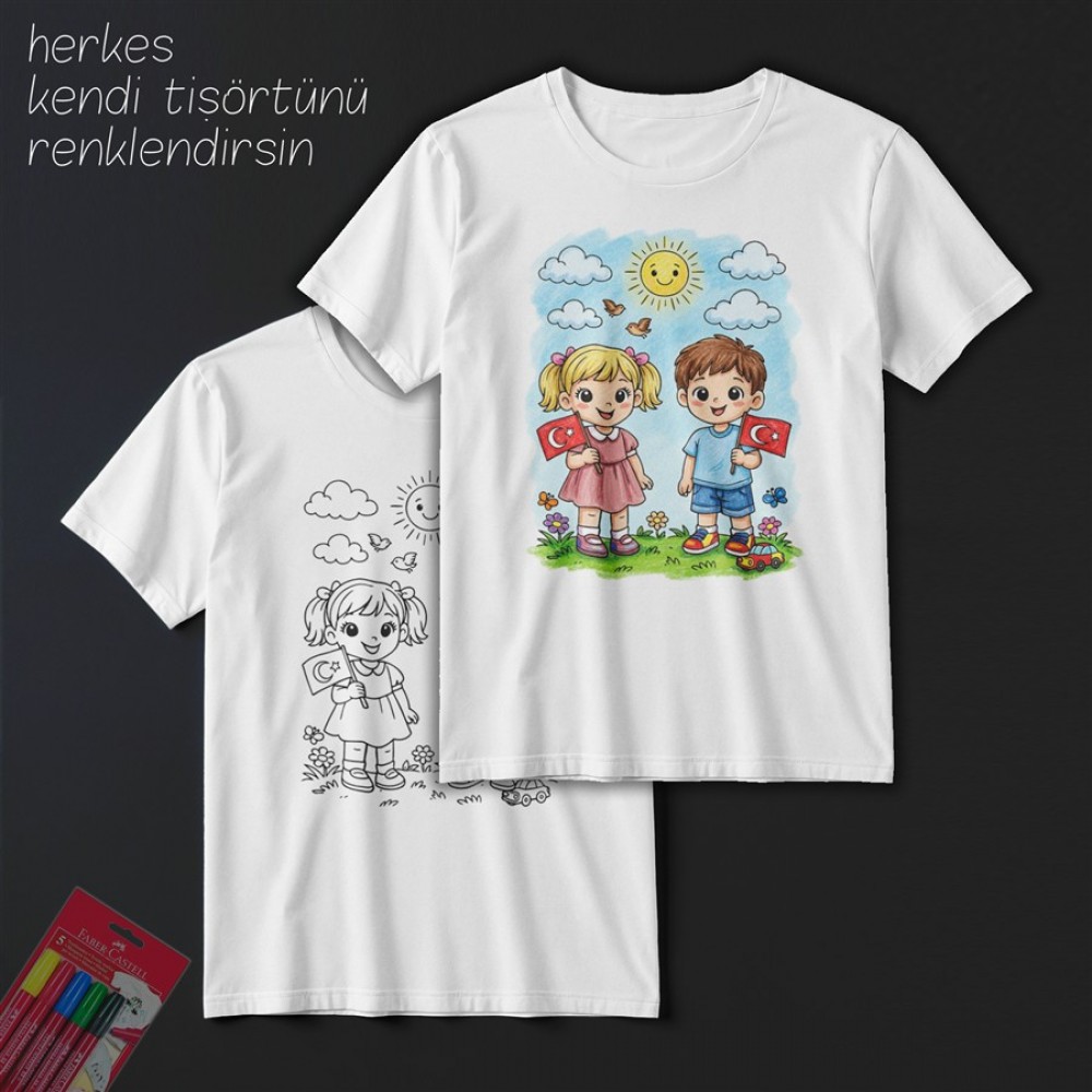 TS23103 - Boyanabilir 23 Nisan Tişörtü
