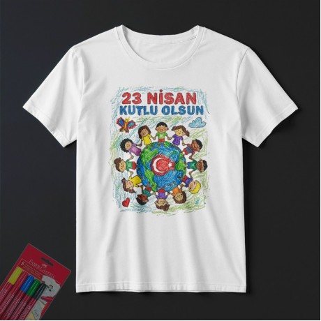 TS23105 - Boyanabilir 23 Nisan Tişörtü