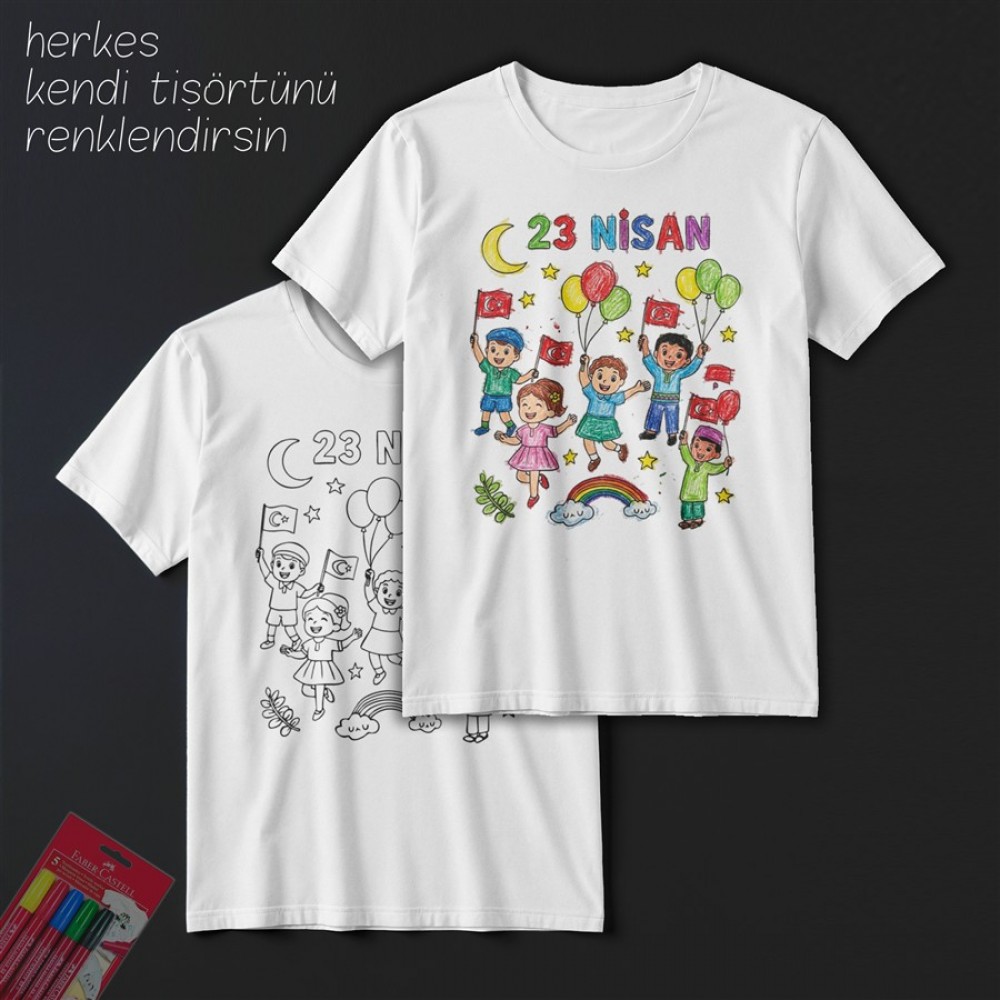 TS23107 - Boyanabilir 23 Nisan Tişörtü