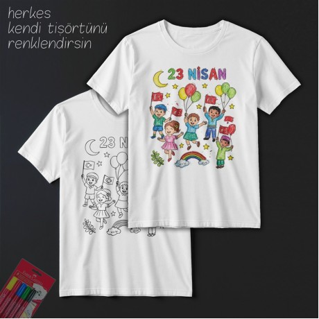 TS23107 - Boyanabilir 23 Nisan Tişörtü