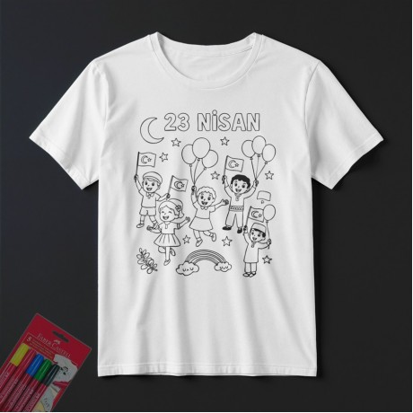 TS23107 - Boyanabilir 23 Nisan Tişörtü