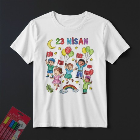 TS23107 - Boyanabilir 23 Nisan Tişörtü