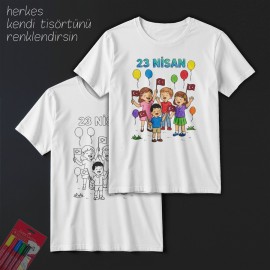 TS23108 - Boyanabilir 23 Nisan Tişörtü