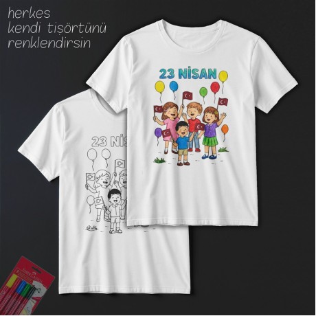 TS23108 - Boyanabilir 23 Nisan Tişörtü