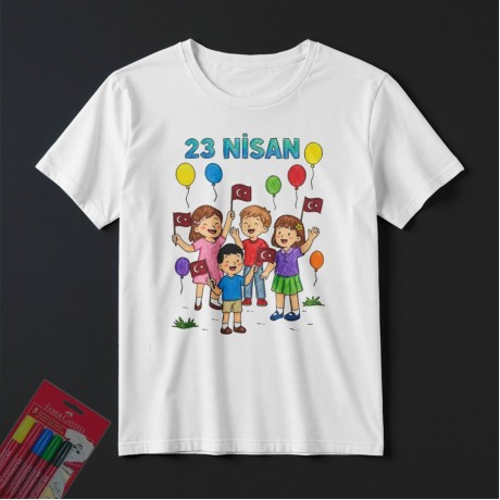 TS23108 - Boyanabilir 23 Nisan Tişörtü