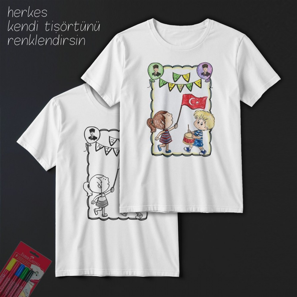 TS23109 - Boyanabilir 23 Nisan Tişörtü