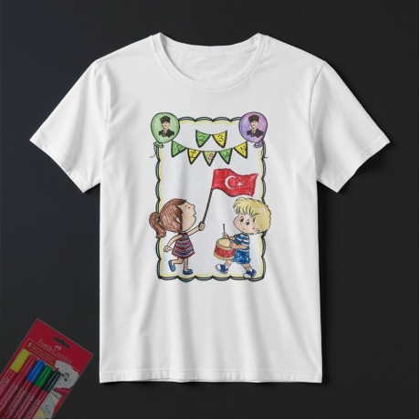 TS23109 - Boyanabilir 23 Nisan Tişörtü