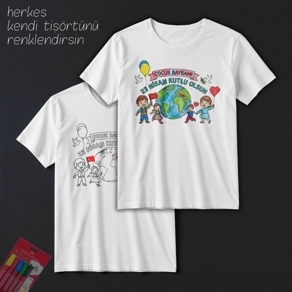 TS23112 - Boyanabilir 23 Nisan Tişörtü