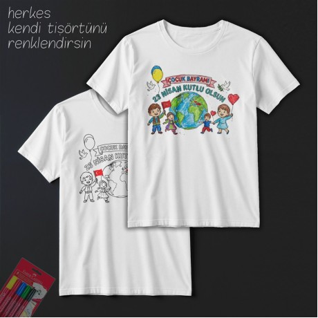 TS23112 - Boyanabilir 23 Nisan Tişörtü