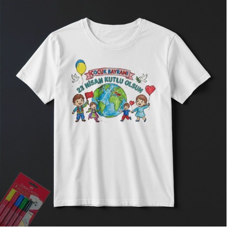 TS23112 - Boyanabilir 23 Nisan Tişörtü