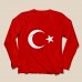 Ay Yıldız Baskılı Bayrak Tişört - Uzun Kollu - TS155