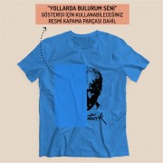 Yollarda Bulurum Seni Tişörtü - Mavi